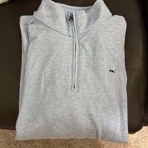 Vineyard Vines Men's Sky Blue Zip-Up Sweater